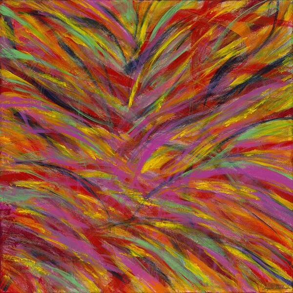 Abstract Art Print featuring the painting Desert Blossoms by Angela Bushman