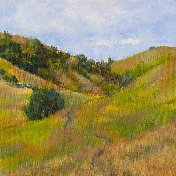 Hills Art Print featuring the painting Diablo Foothills by Kerima Swain