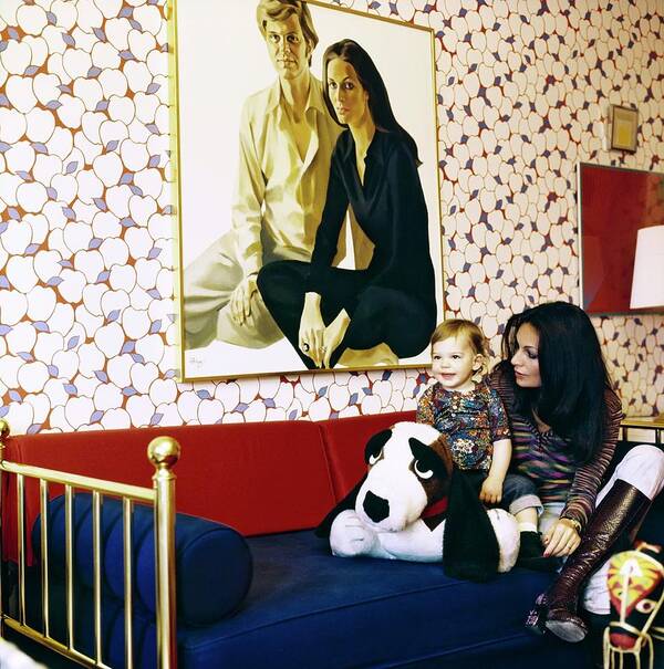 1970s Style Art Print featuring the photograph Diane Von Furstenberg With Her Son by Horst P. Horst