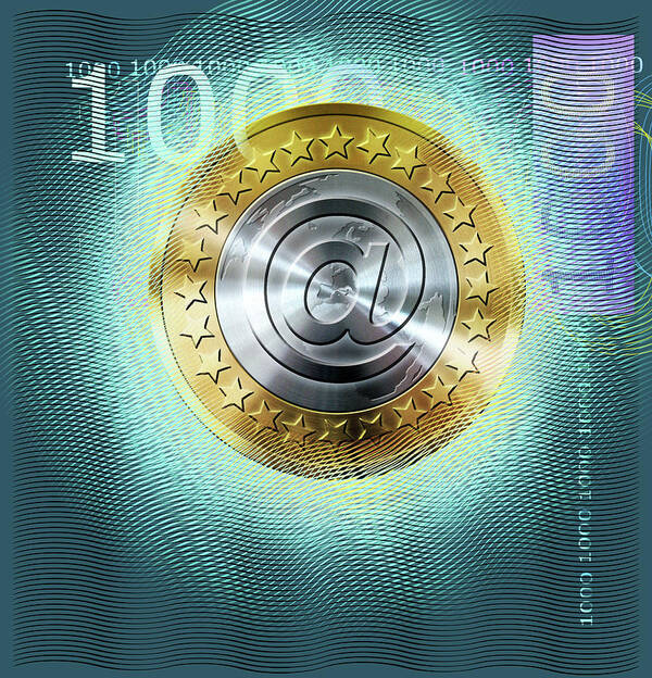 Euro Art Print featuring the photograph Digital Euro Currency by Smetek