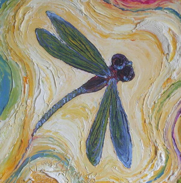 Dragonfly Paintings Art Print featuring the painting Dragonfly II by Paris Wyatt Llanso