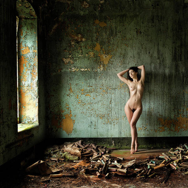 Fine Art Nude Art Print featuring the photograph Drawn To The Light by Hugh Wilkinson