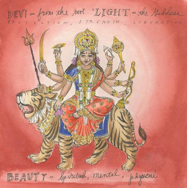  Art Print featuring the painting Durga by Jennifer Mazzucco