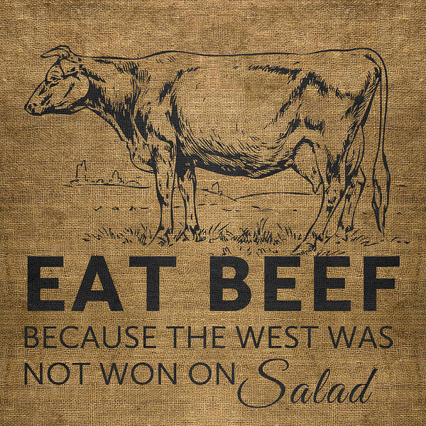 Illustration Art Print featuring the digital art Eat Beef by Nancy Ingersoll