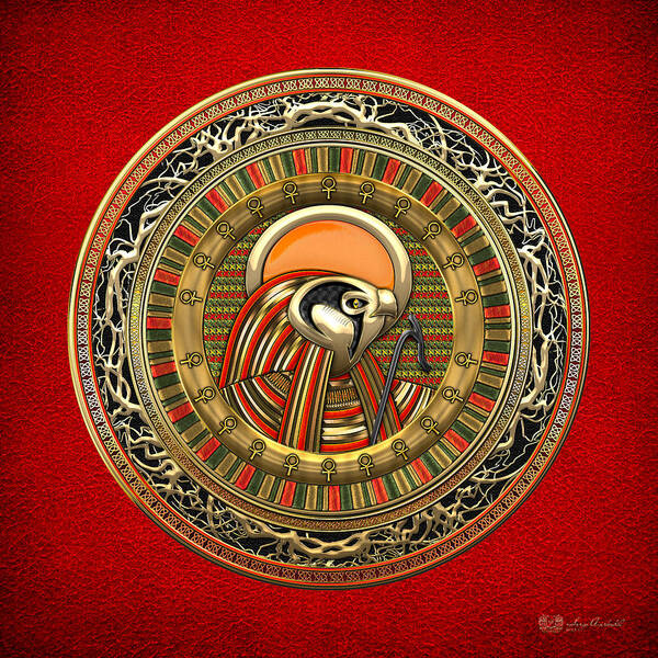 'treasure Trove' Collection By Serge Averbukh Art Print featuring the digital art Egyptian Sun God Ra by Serge Averbukh