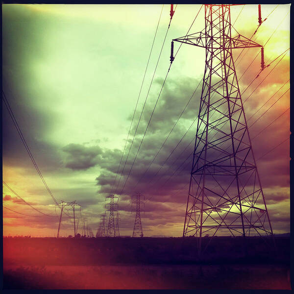 Tranquility Art Print featuring the photograph Electricity Pylons by Mardis Coers