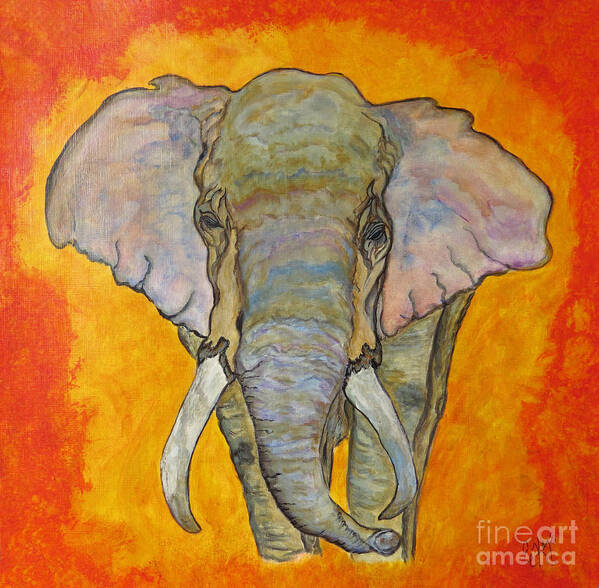 Elephant Art Print featuring the painting Elephant by Ella Kaye Dickey