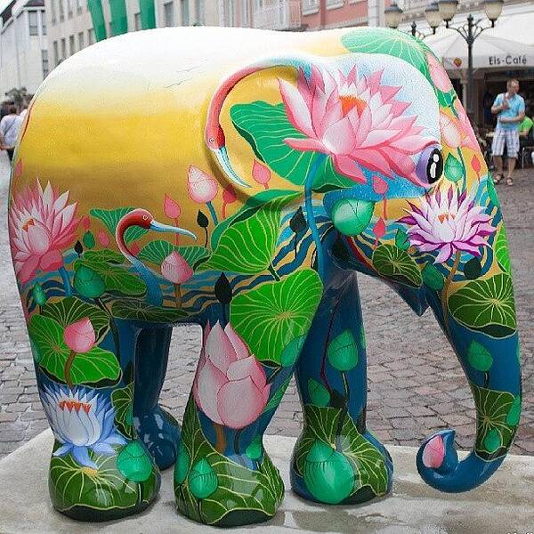 Art Art Print featuring the photograph #elephantparade #elefantenparade #trier by Kelly Love