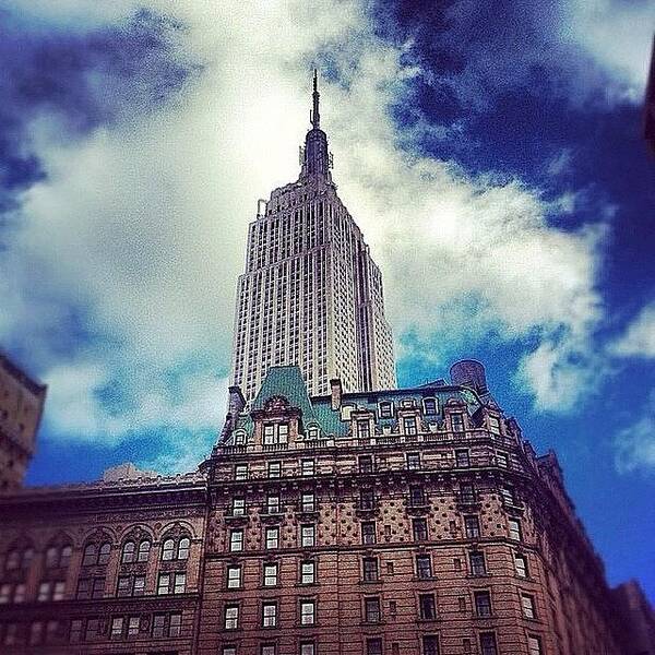 Clouds Art Print featuring the photograph #empirestatebuilding #lunchtimeviews by Krista Feierabend