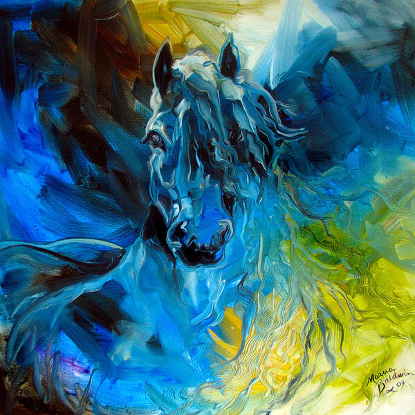 Horse Art Print featuring the painting Equus Blue Ghost by Marcia Baldwin