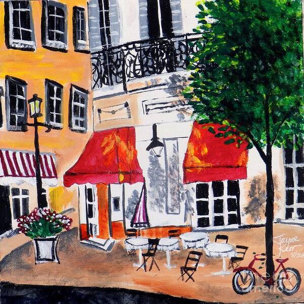 Cafe Canvas Print Art Print featuring the painting Euro Cafe by Jayne Kerr 