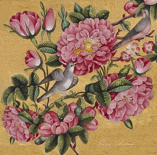 Floral Art Print featuring the painting Exotic Camellias by Portraits By NC