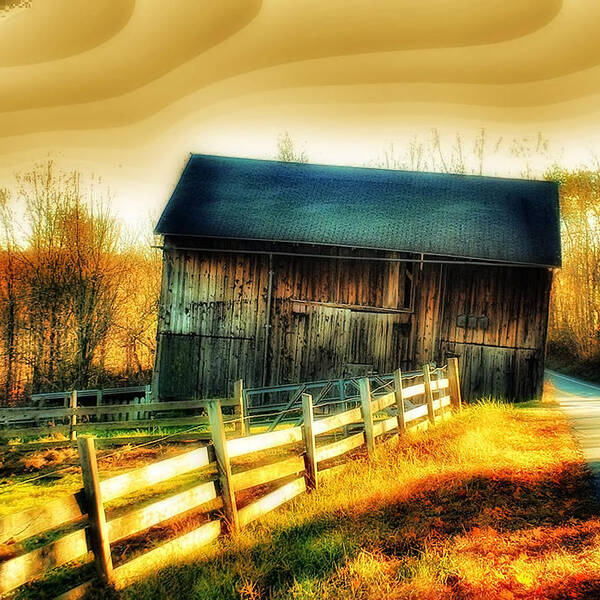 Landscape Art Print featuring the photograph Farmhouse in Autumn by Howard Kahn