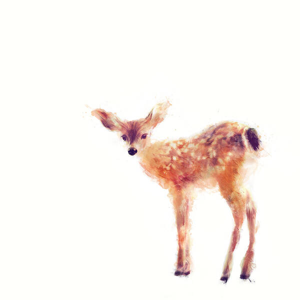 Fawn Art Print featuring the painting Fawn by Amy Hamilton