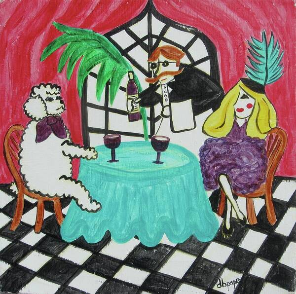 Poodle Art Print featuring the painting Fifi's Night Out by Diane Pape