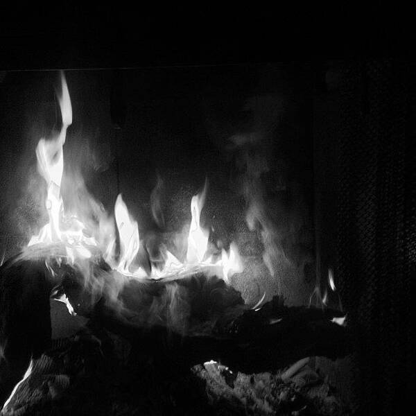 Pyro Art Print featuring the photograph #fire #blackandwhite #newplace by Nate Toppings