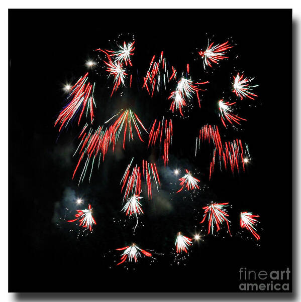 Fireworks Art Print featuring the photograph Fireworks Squared by Chris Anderson