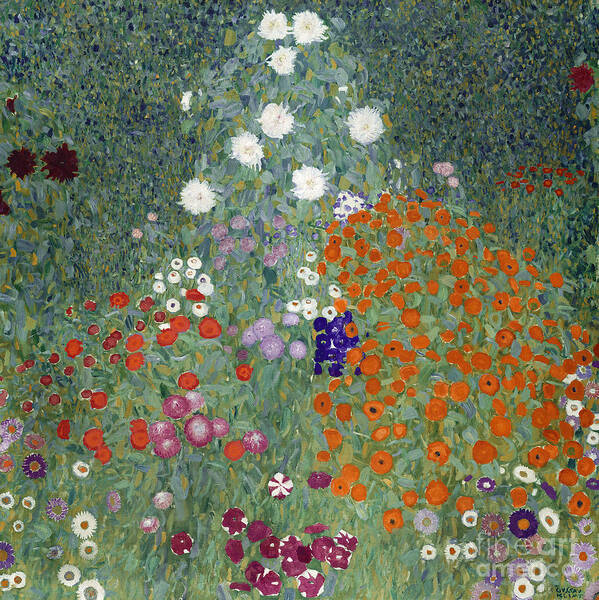 Klimt Art Print featuring the painting Flower Garden by Gustav Klimt