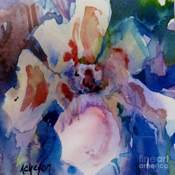 Hortensia Art Print featuring the painting Flowery Abstract 2 by Donna Acheson-Juillet