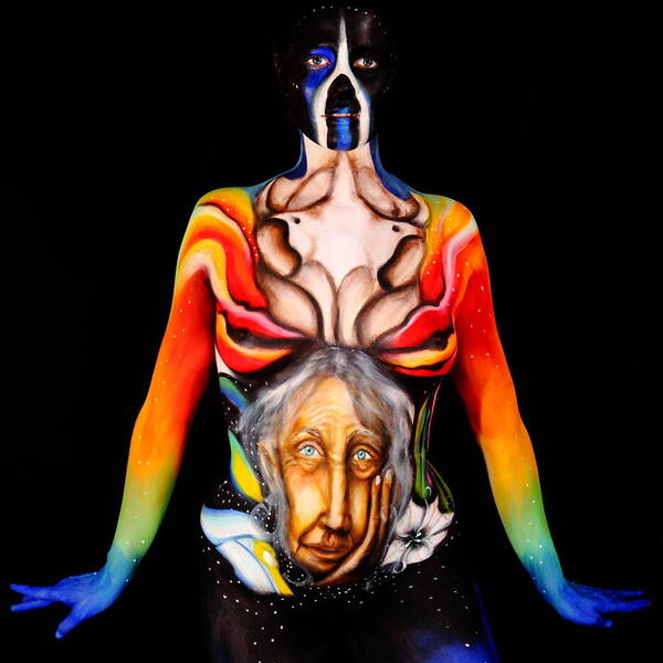 Fine Art Body Paint Art Print featuring the photograph Forever Blooming by Angela Rene Roberts and Cully Firmin