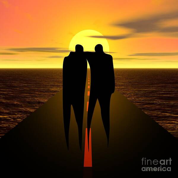 Figures Art Print featuring the digital art Friendship by Walter Neal