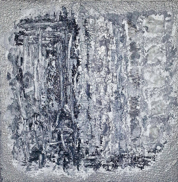 Abstract Artwork Art Print featuring the painting G1 - greys by KUNST MIT HERZ Art with heart
