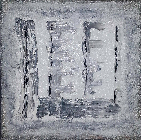 Abstract Painting Art Print featuring the painting G2 - greys by KUNST MIT HERZ Art with heart