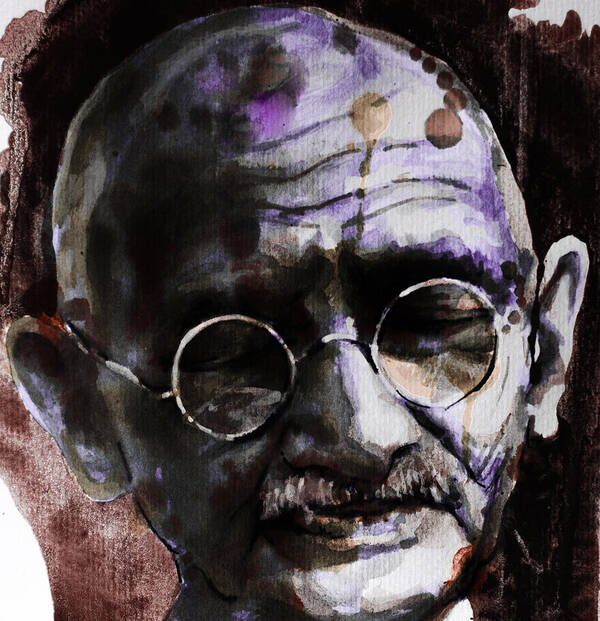 Gandhi Art Print featuring the painting Gandhi by Laur Iduc