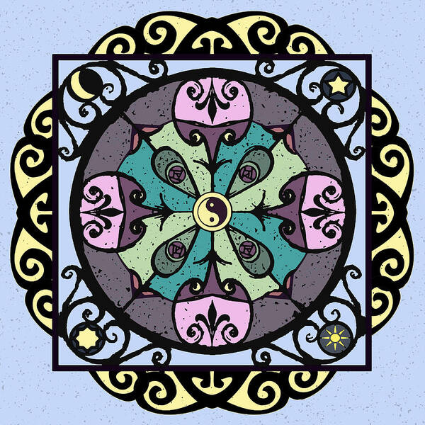 Mandala Art Print featuring the digital art Garden Gate Mandala by Deborah Smith