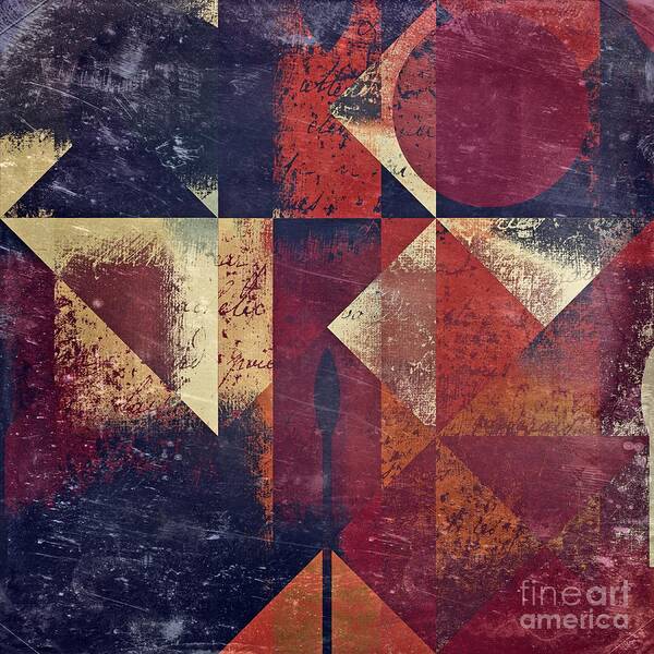 Abstract Art Print featuring the digital art Geomix 04 - 63bv2-t7c by Variance Collections