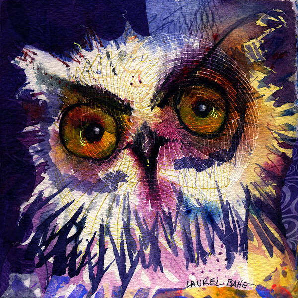 Owl Art Print featuring the painting Get Over It by Laurel Bahe