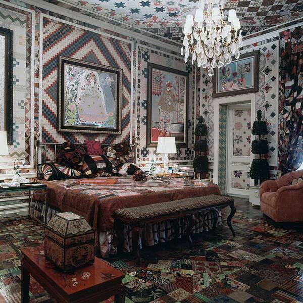 Interior Art Print featuring the photograph Gloria Vanderbilt's Bedroom by Horst P. Horst