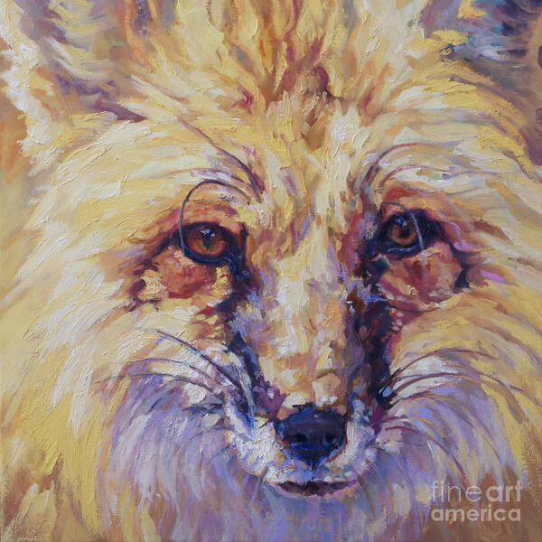 Fox Art Print featuring the painting Goldie by Patricia A Griffin