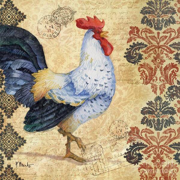 Rooster Art Print featuring the painting Gourmet Rooster by Paul Brent