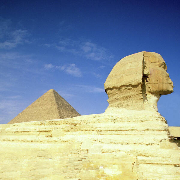 Royalty Art Print featuring the photograph Great Pyramid Of Giza And The Sphinx by Hisham Ibrahim