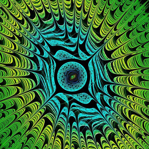 Computer Art Print featuring the digital art Green Dragon Eye by Anastasiya Malakhova
