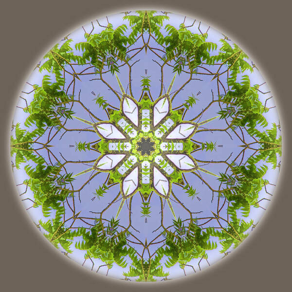 Mandala Art Print featuring the digital art Green Leaves Mandala by Beth Venner