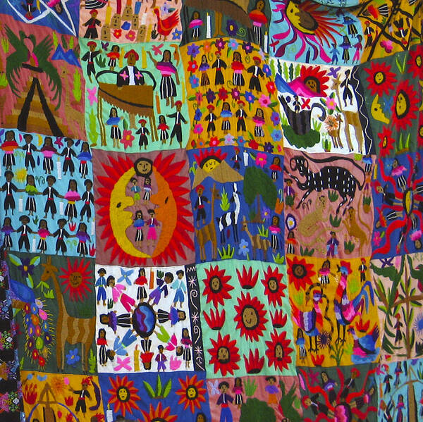 Folk Art Art Print featuring the photograph Guatemala Folk Art Quilt by Kurt Van Wagner