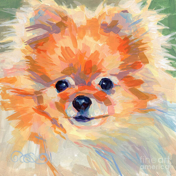 Pomeranian Art Print featuring the painting Hardley A Hadley by Kimberly Santini