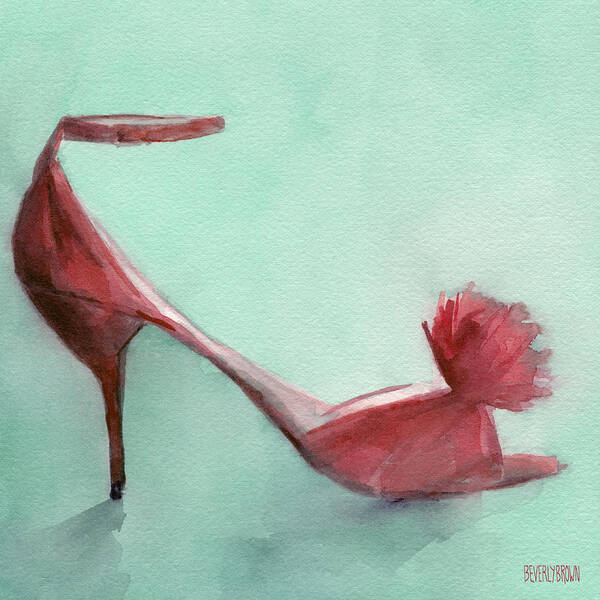 Fashion Art Print featuring the painting High Heel Red Shoes Painting by Beverly Brown Prints
