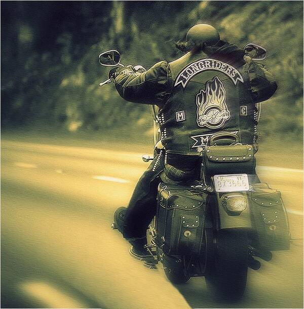 Photo Of A Motorcycle Art Print featuring the photograph Motorcycle Rider by Marysue Ryan