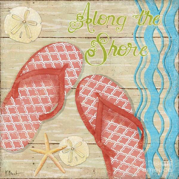 Flip Flop Art Print featuring the painting Hit the Beach II by Paul Brent