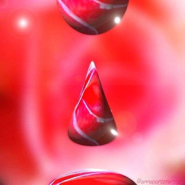 Abstract Art Print featuring the photograph Holiday Droplet - Christmas Rose by Anna Porter