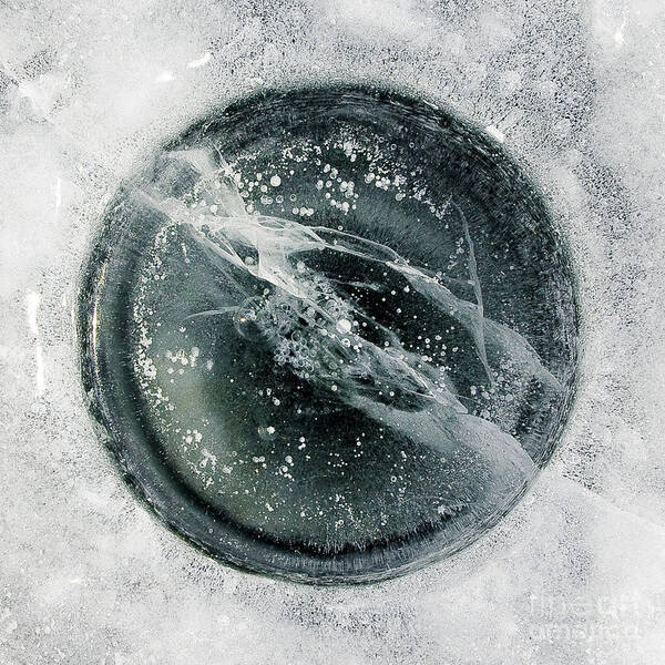 Ice Art Print featuring the photograph Ice Fishing Hole 8 by Steven Ralser