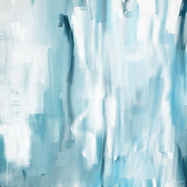 Light Blue Art Print featuring the painting Icy Passion by Lourry Legarde