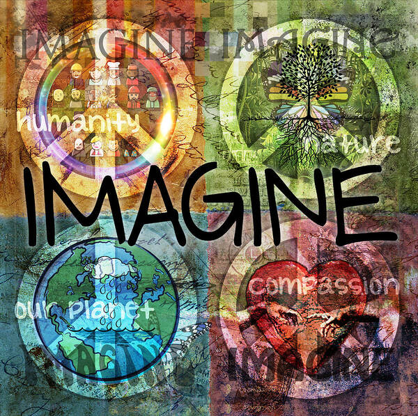 Imagine Art Print featuring the digital art Imagine by Evie Cook