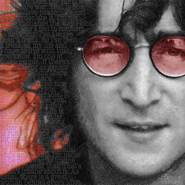 John Lennon Art Print featuring the painting Imagine John Lennon Again by Tony Rubino