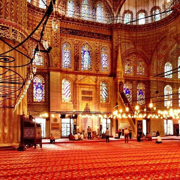 Turkey Art Print featuring the photograph Inside Of The Blue Mosque #interior by Joseph Diaz
