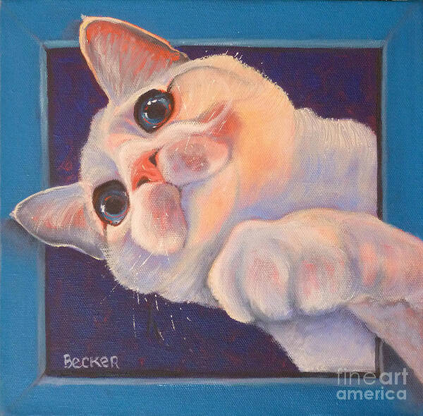 Cat Art Print featuring the painting I've Been Framed by Susan A Becker