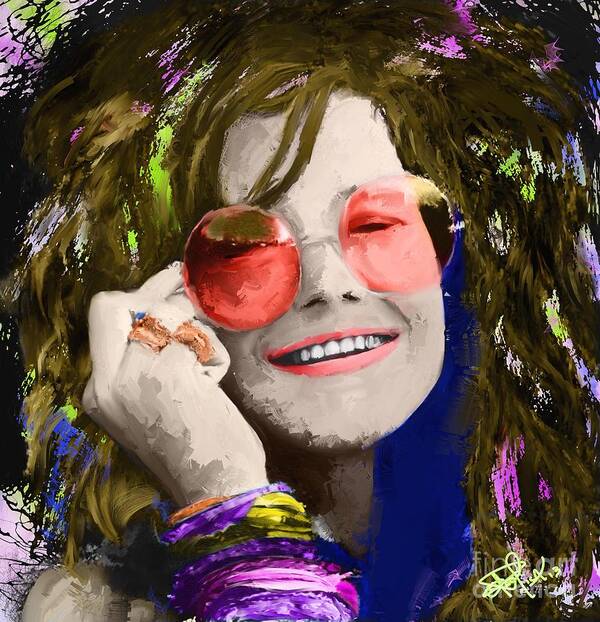 Musicians Art Print featuring the painting Janice Joplin by Donald Pavlica